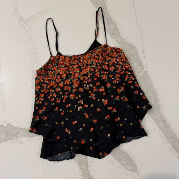 Free People Intimately Let Me Love Asymmetrical Floral Tank Top Women’s XS Black - Picture 5 of 12
